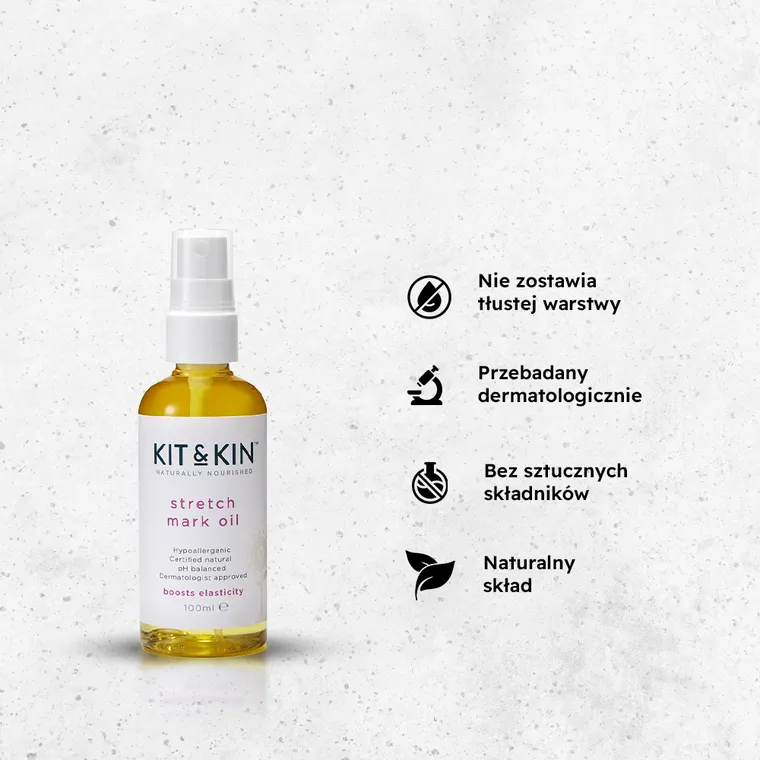 Kit and Kin, organiczny olejek przeciw rozstępom dla mamy, 100 ml