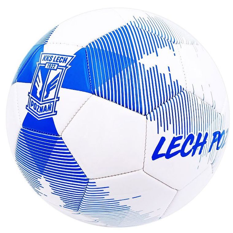 KKS Lech, piłka, Herb Lech Poznań, biało-niebieska, rozmiar 5