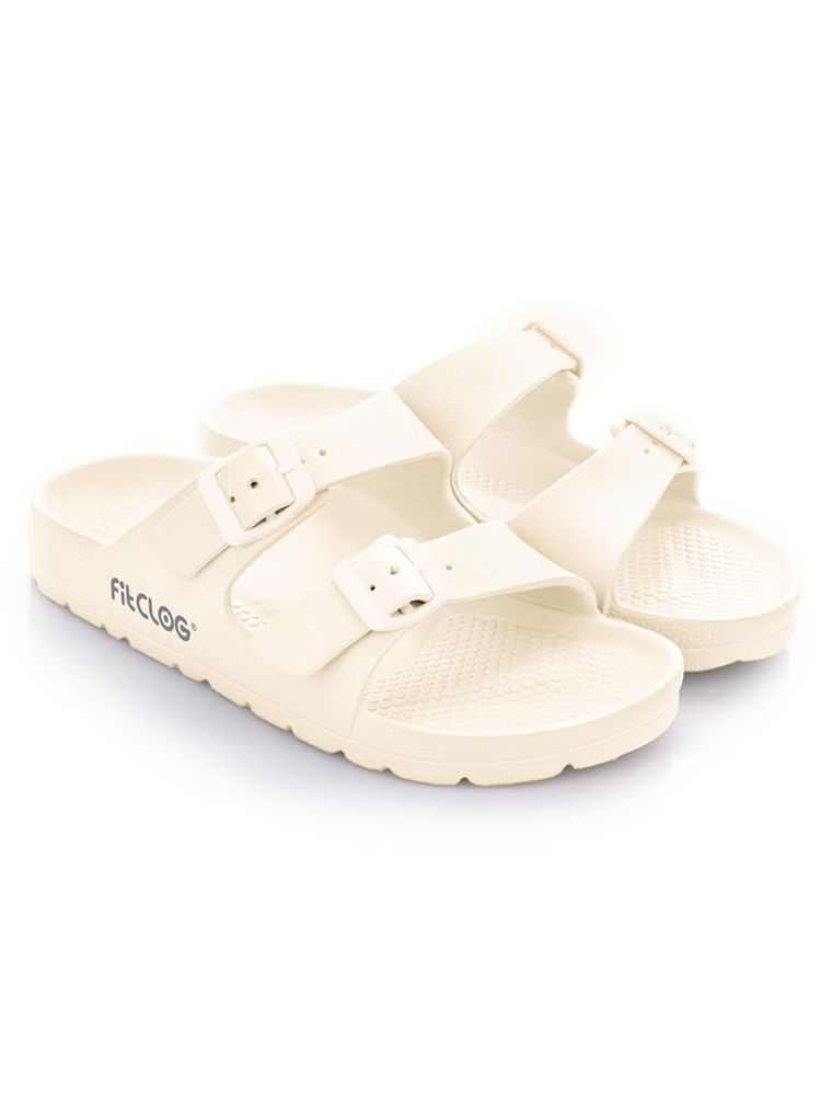 Klapki damskie, ecru, Fitclog