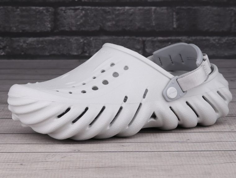 Klapki męskie, szare, Crocs Echo Clog