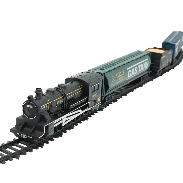 Klasyczna kolejka z torami, światło i dźwięk