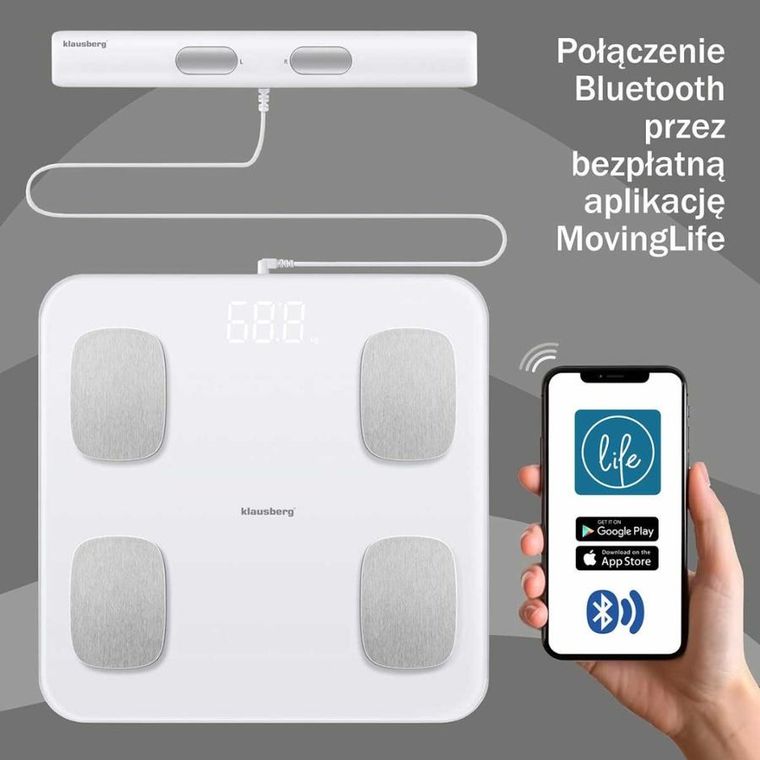 Klausberg, analityczna waga łazienkowa, smart ios android, kb-7853