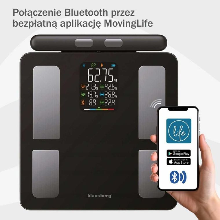 Klausberg, analityczna waga łazienkowa, smart ios android, kb-7856