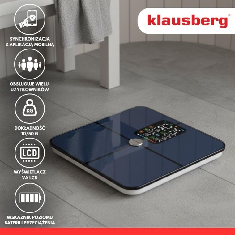 Klausberg, analityczna waga łazienkowa, smart, ios android, kb-7940