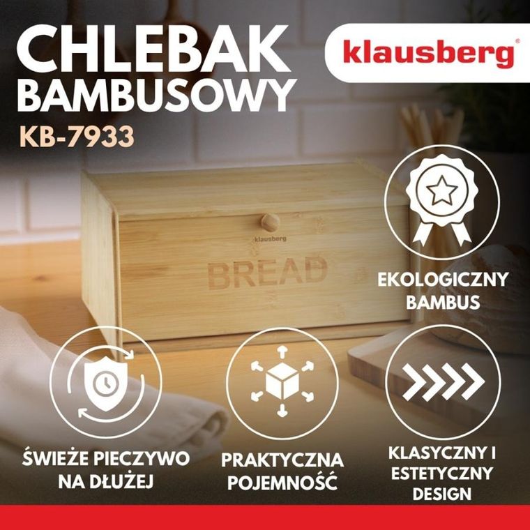 Klausberg, chlebak, pojemnik na pieczywo, bambusowy, kb-7933