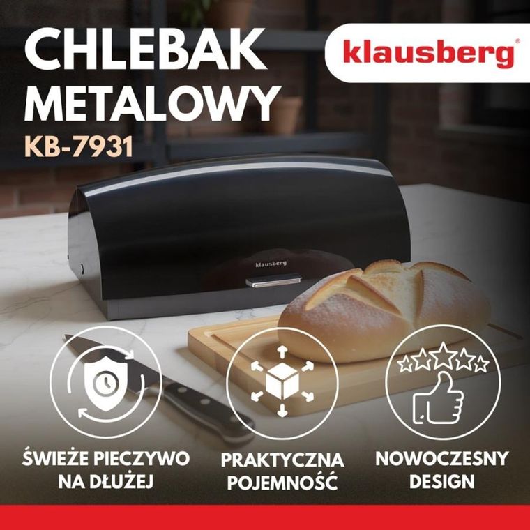 Klausberg, chlebak, pojemnik na pieczywo, stalowy, kb-7931