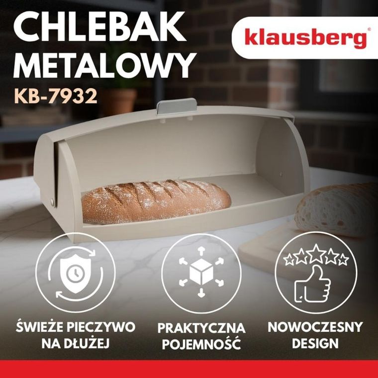 Klausberg, chlebak, pojemnik na pieczywo, stalowy, kb-7932