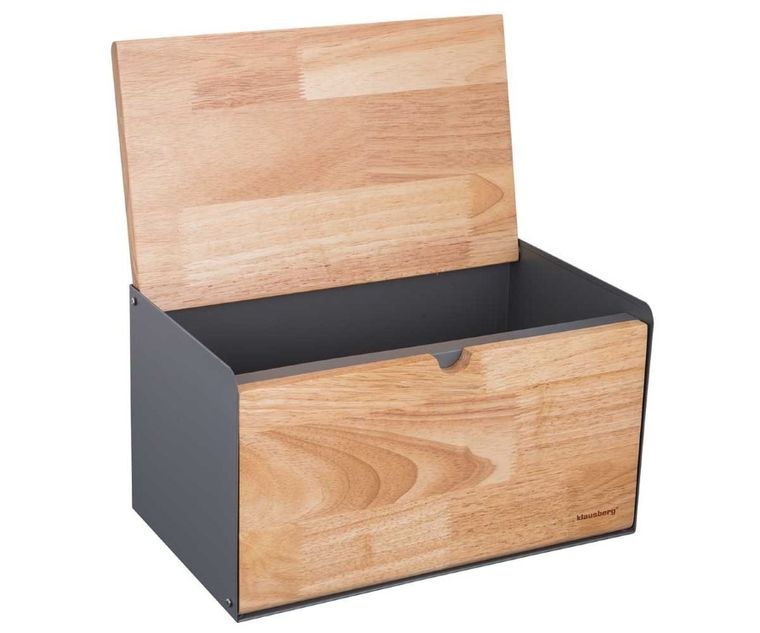 Klausberg, chlebak stalowo-drewniany, dwustronny, szary, KB-7395