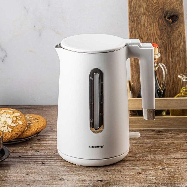 Klausberg, czajnik elektryczny, biały, 1,7l
