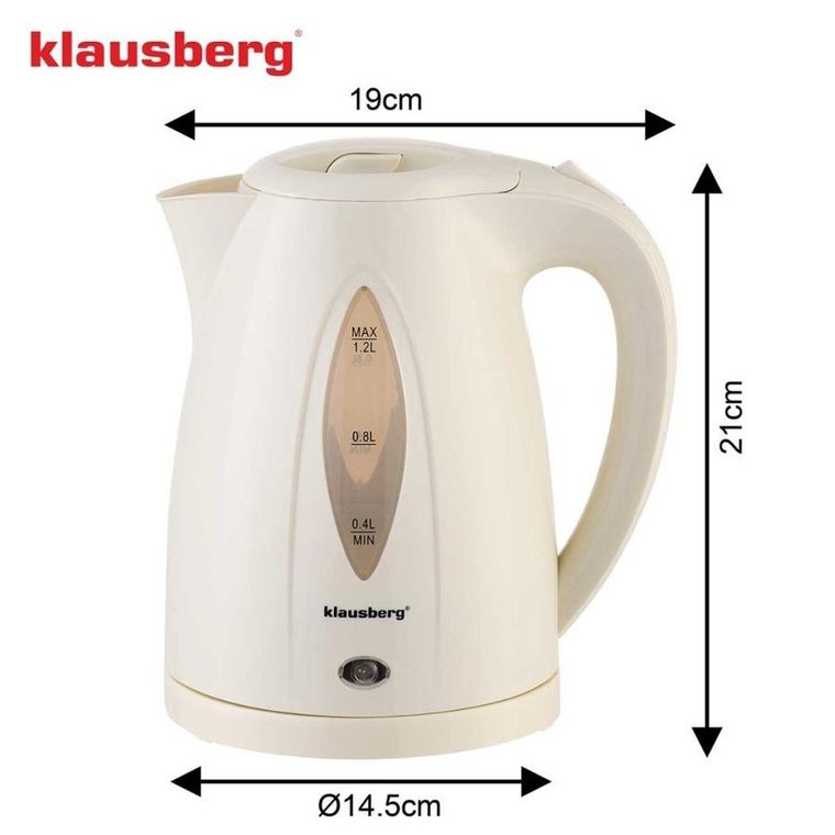 Klausberg, czajnik elektryczny, kremowy, 1,2l, KB-9002