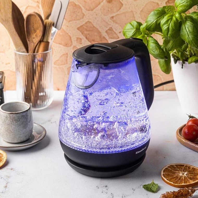 Klausberg, czajnik elektryczny, szklany, LED, 1,2l, KB-9003