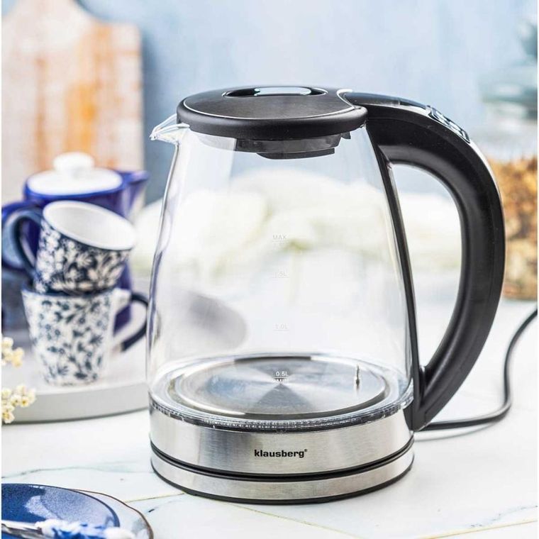 Klausberg, czajnik elektryczny szklany LED rgb, 1,8l