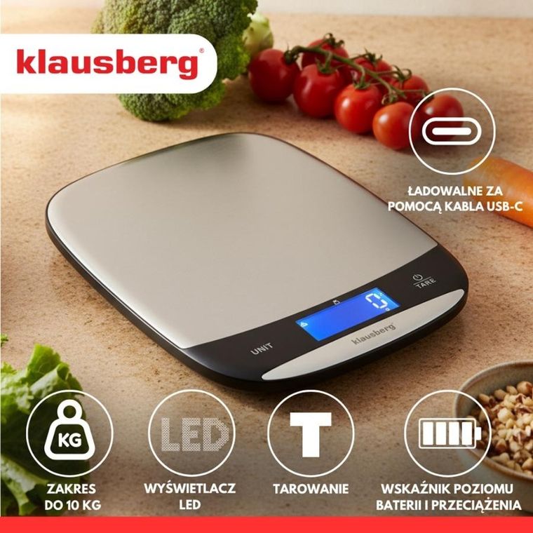 Klausberg, elektroniczna waga kuchenna, 10 kg, kb-7936
