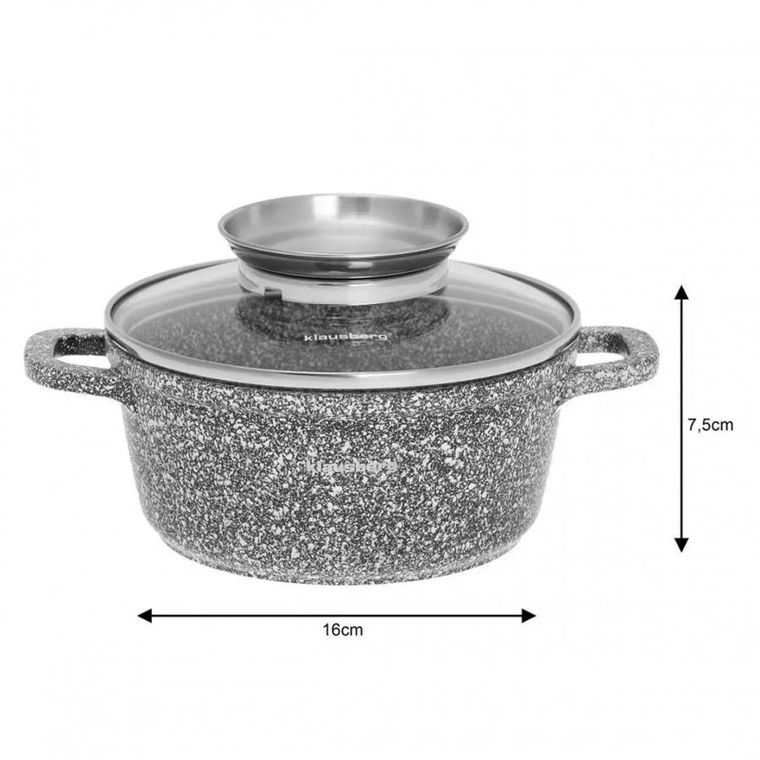 Klausberg, garnek marmurkowy, 16cm, 1,3l, KB-7519