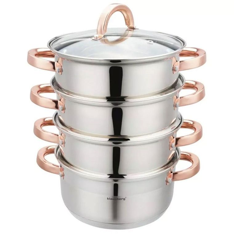 Klausberg, garnek na parę, rose gold, 20 cm, 5 elementów