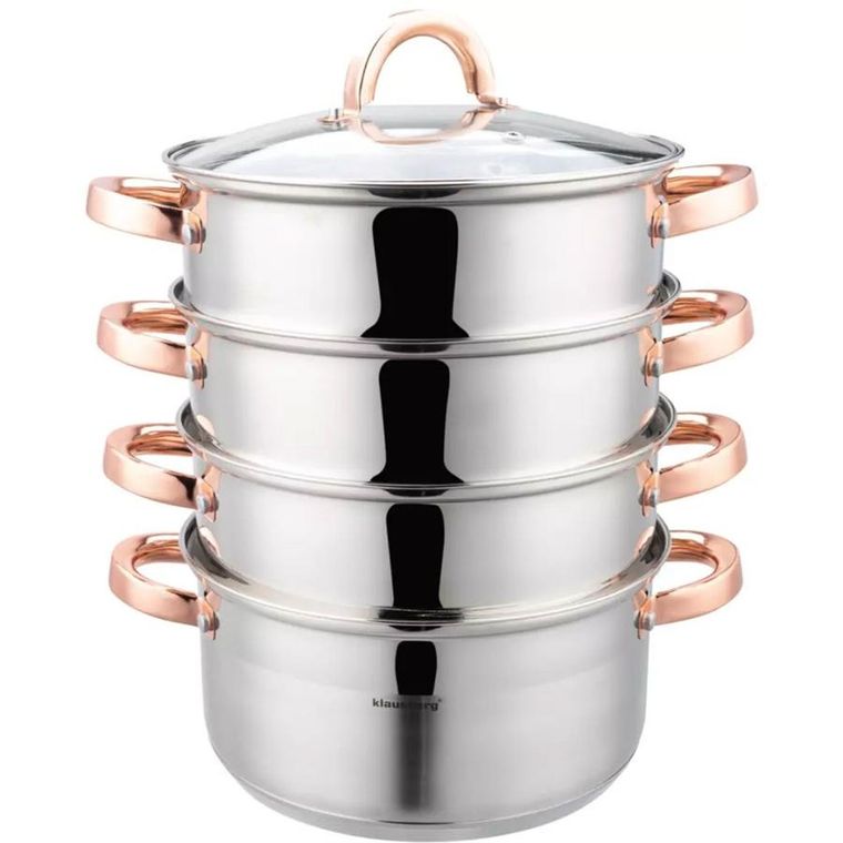 Klausberg, garnek na parę, rose gold, 22 cm, 5 elementów