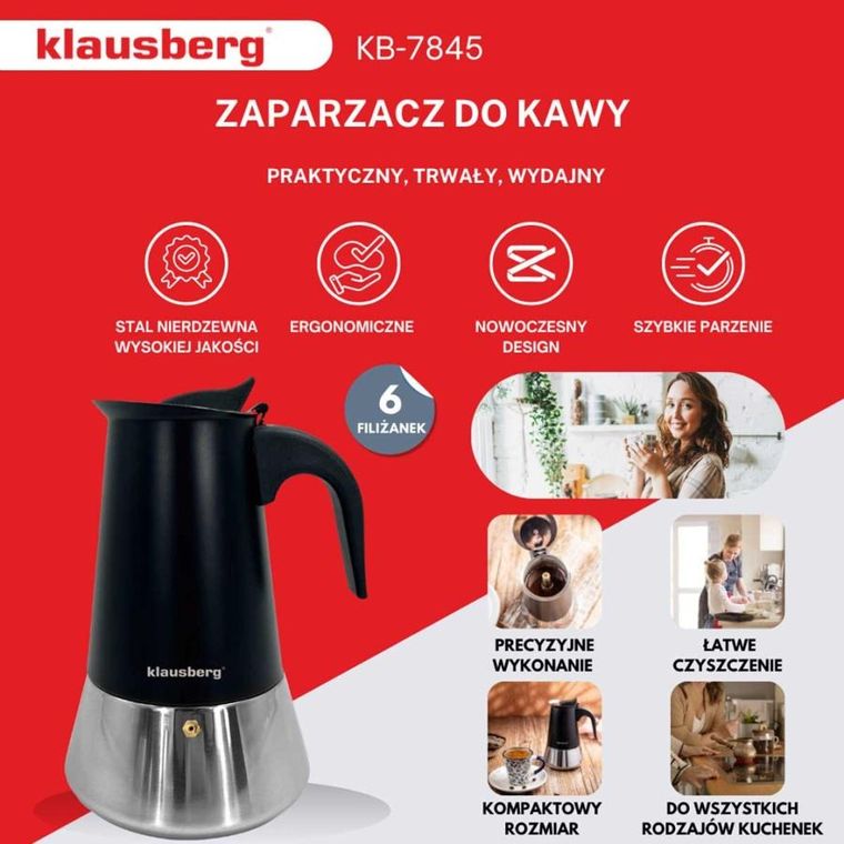 Klausberg, kawiarka, zaparzacz do kawy, indukcja, 300 ml, kb-7845