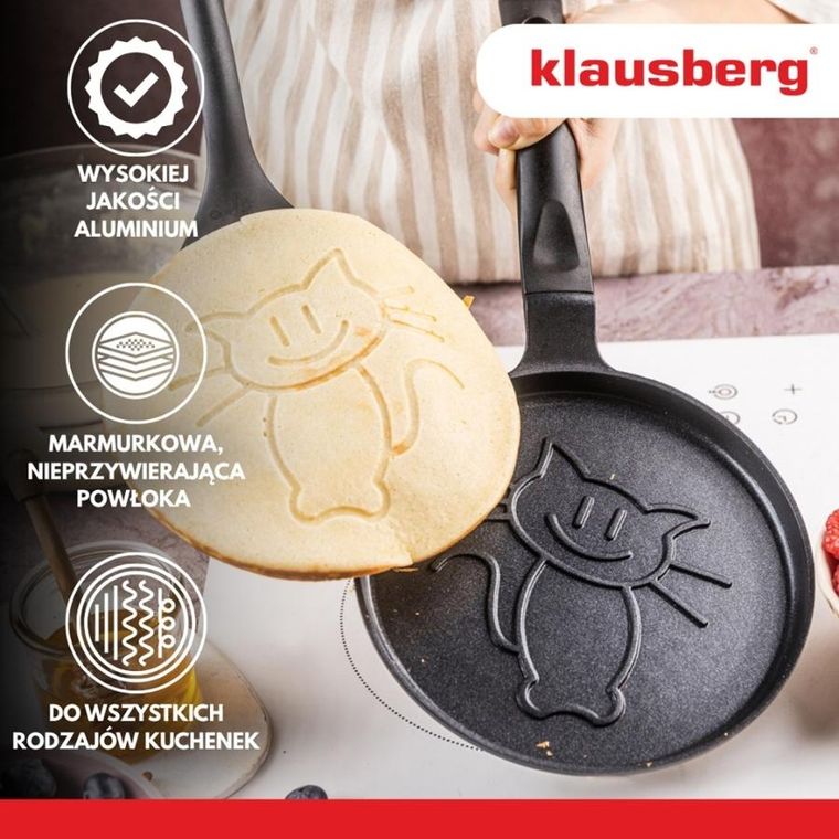 Klausberg, patelnia do naleśników z kotkiem, 18 cm, kb-7973