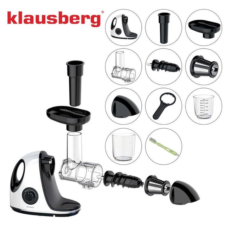Klausberg, sokowirówka, wyciskarka wolnoobrotowa, biała, KB-7864