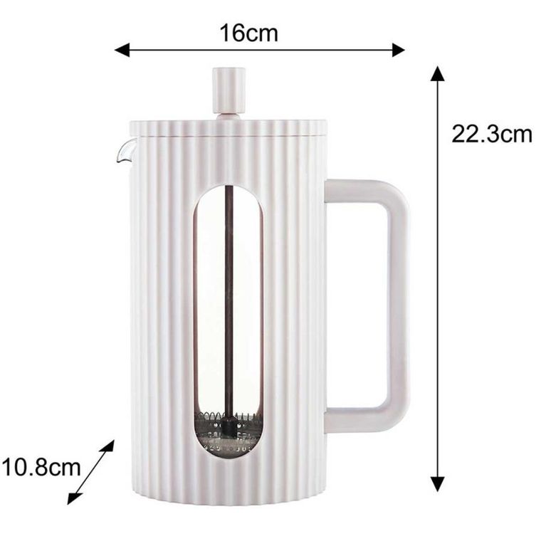 Klausberg, zaparzacz tłokowy do kawy/herbaty, biały, 1000 ml