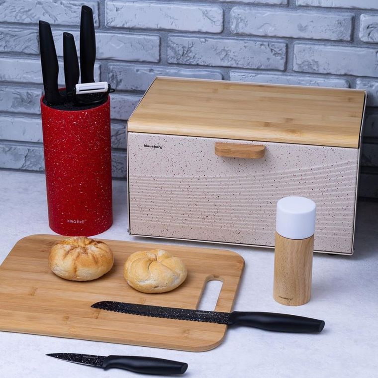 Klausberg, zestaw 5 kuchennych noży marmurkowych z obieraczką, KB-7613