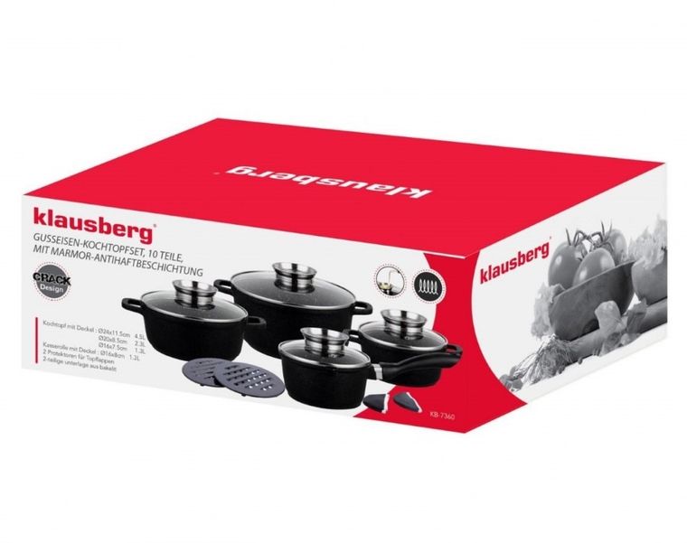 Klausberg, zestaw garnków granitowych, 12 elementów, KB-7360