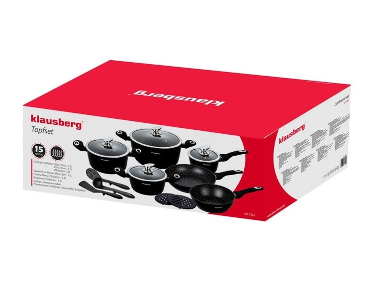 Klausberg, zestaw garnków granitowych, 15 elementów, KB-7322