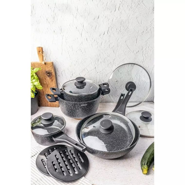 Klausberg, zestaw garnków marmurkowych, 12 elementów, KB-7657