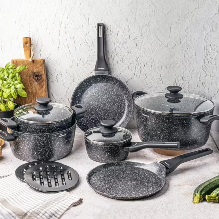 Klausberg, zestaw garnków marmurkowych, 12 elementów, KB-7658