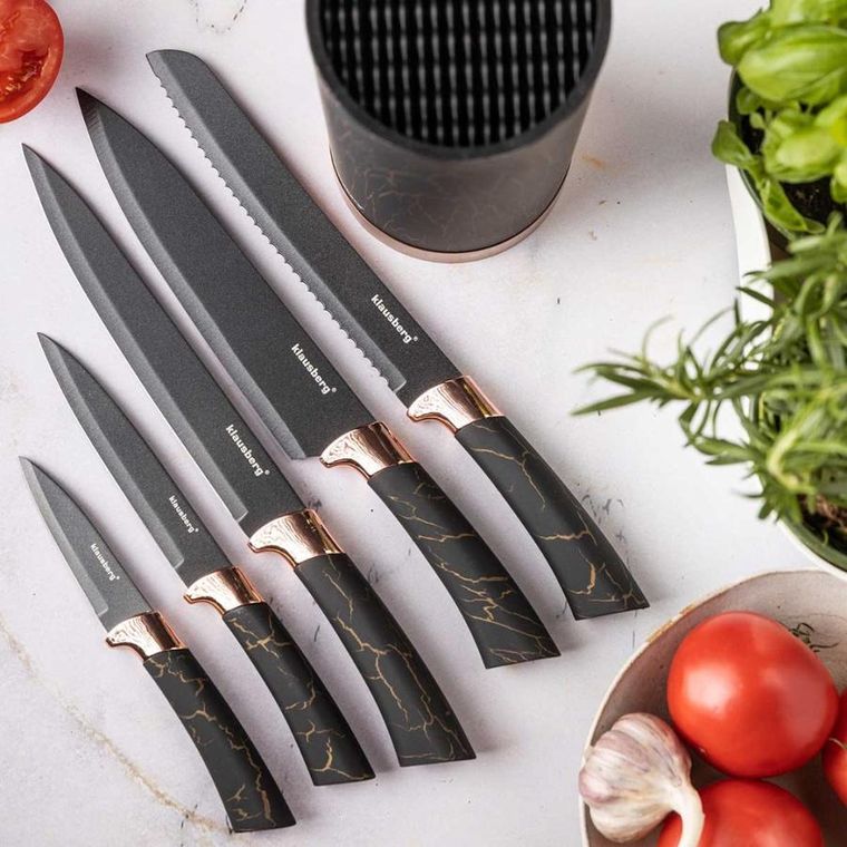 Klausberg, zestaw noży kuchennych na stojaku, 5 szt.