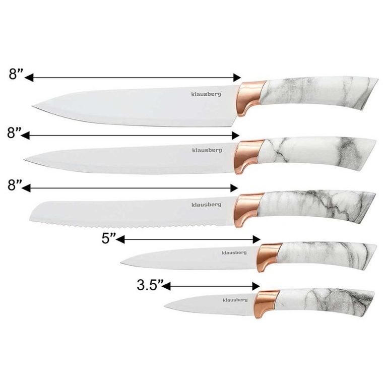Klausberg, zestaw noży kuchennych na stojaku, 5 szt.