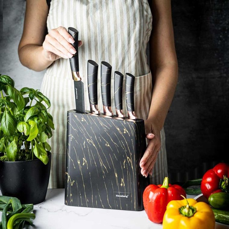 Klausberg, zestaw noży kuchennych w bloku, 5 szt.