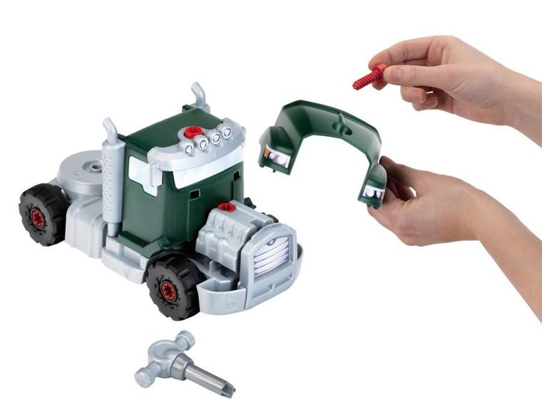 Klein, Bosch, ciężarówka z walizką, pojazd budowlany do skręcania