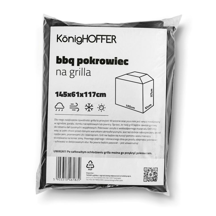 Könighoffer, BBQ, pokrowiec na grill, wodoodporny, 145-61-117 cm