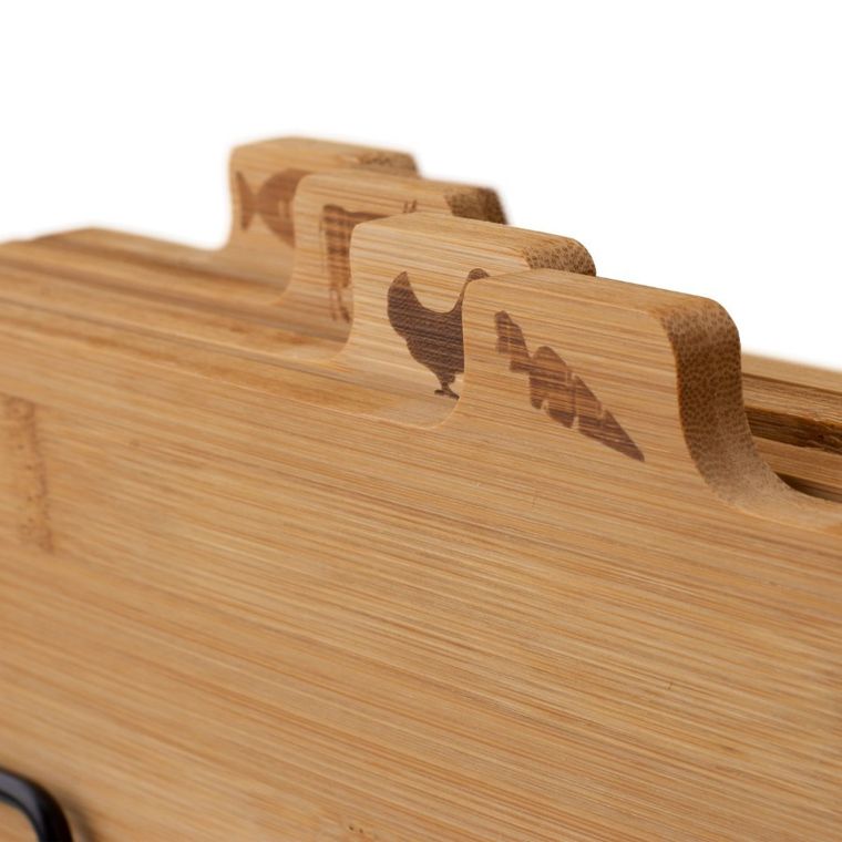 Könighoffer, Cedar, zestaw 4 desek do krojenia ze stojakiem, 29-21-7 cm