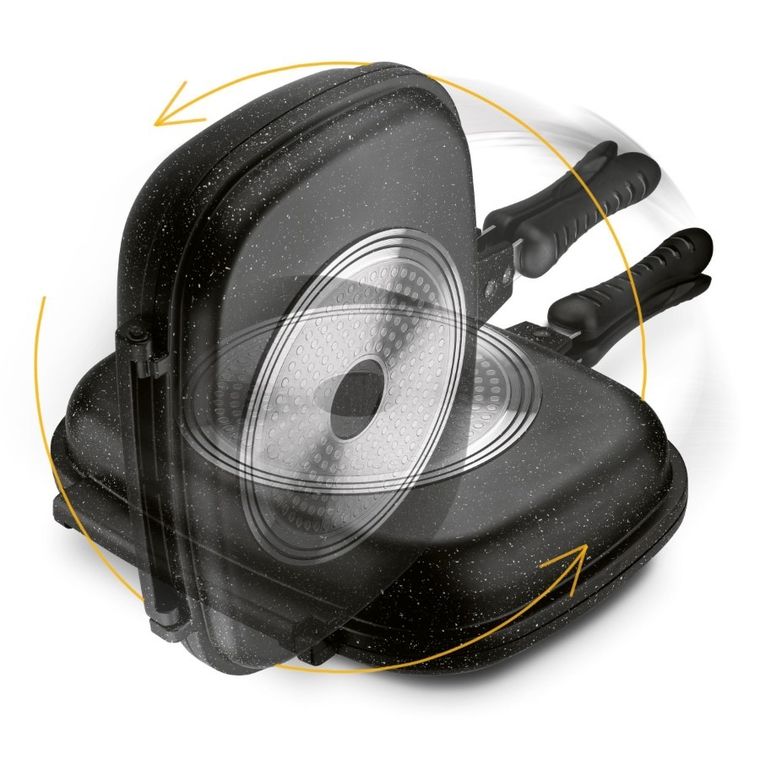 Könighoffer, Doppio Marble, patelnia grillowa dwustronna, marmurowa, 32-24 cm