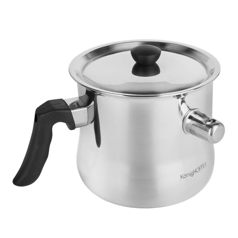 KönigHoffer, garnek do mleka z gwizdkiem i pokrywką, indukcja, 1,5l