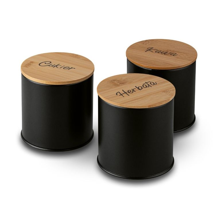 Könighoffer, Volano, chlebak metalowy z 3 pojemnikami, czarny