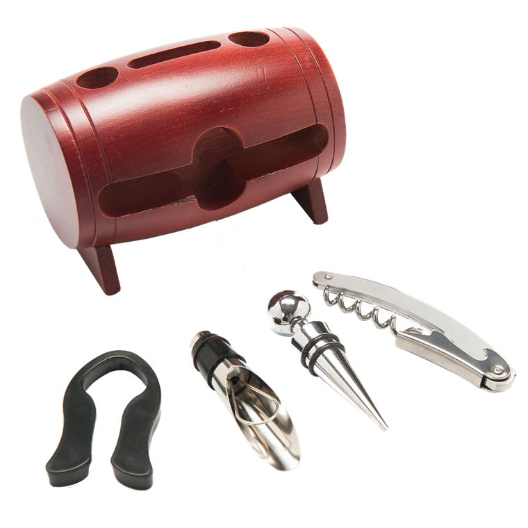 Könighoffer, zestaw do wina w drewnianym pudełku, 5 elementów