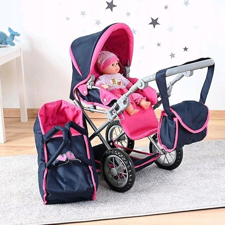 Knorr Toys, wózek dla lalek, granatowy