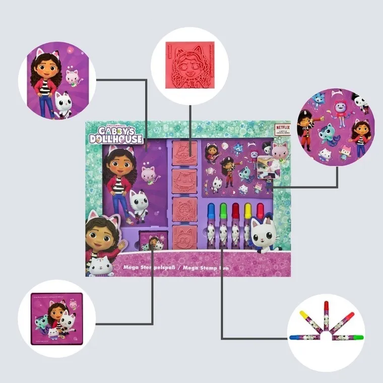 Koci Domek Gabi, mega zabawa stemplami, zestaw kreatywny