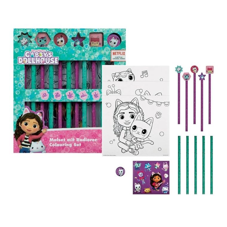 Koci Domek Gabi, zestaw do kolorowania z naklejkami, 29 elementów