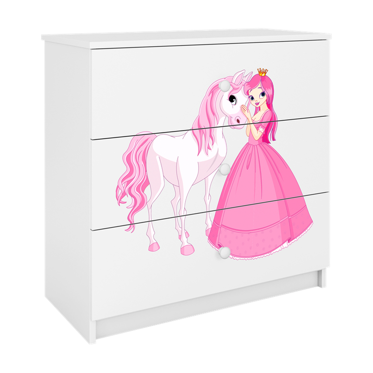 Kocot Kids, Babydreams, komoda, biała, księżniczka konik