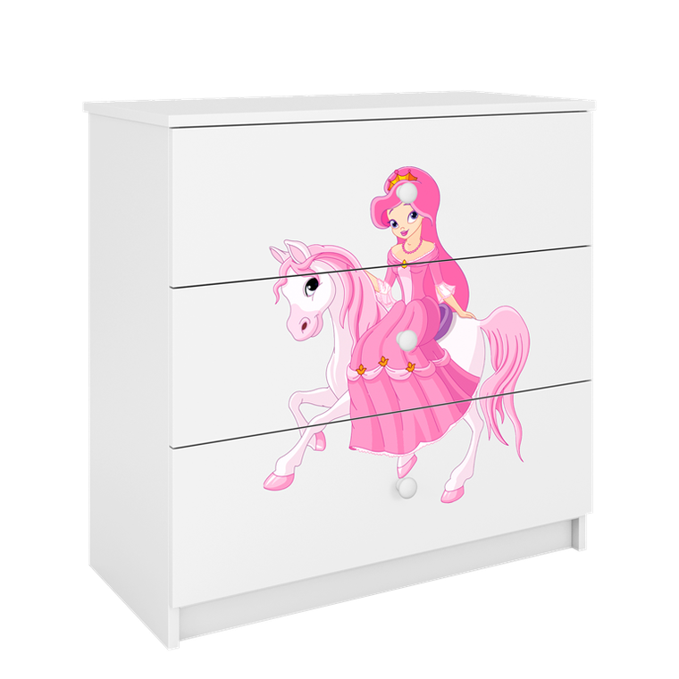 Kocot Kids, Babydreams, komoda, biała, księżniczka na koniku