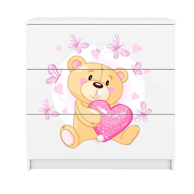 Kocot Kids, Babydreams, komoda, biała, miś motylki