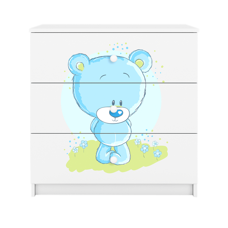 Kocot Kids, Babydreams, komoda, biała, niebieski miś