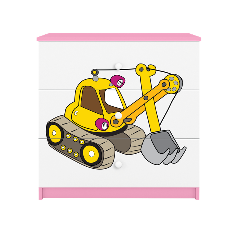 Kocot Kids, Babydreams, komoda, różowa, koparka