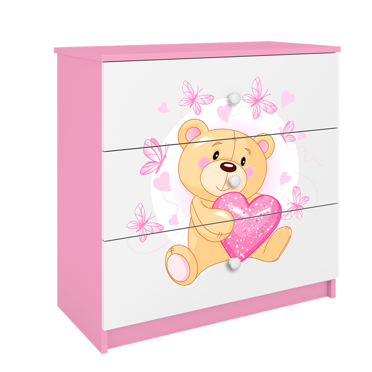Kocot Kids, Babydreams, komoda, różowa, miś motylki