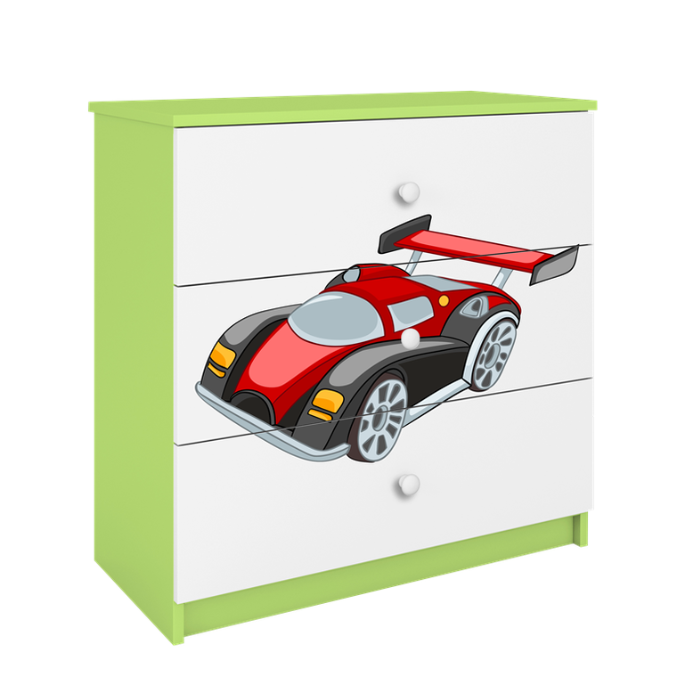 Kocot Kids, Babydreams, komoda, zielona, auto wyścigowe