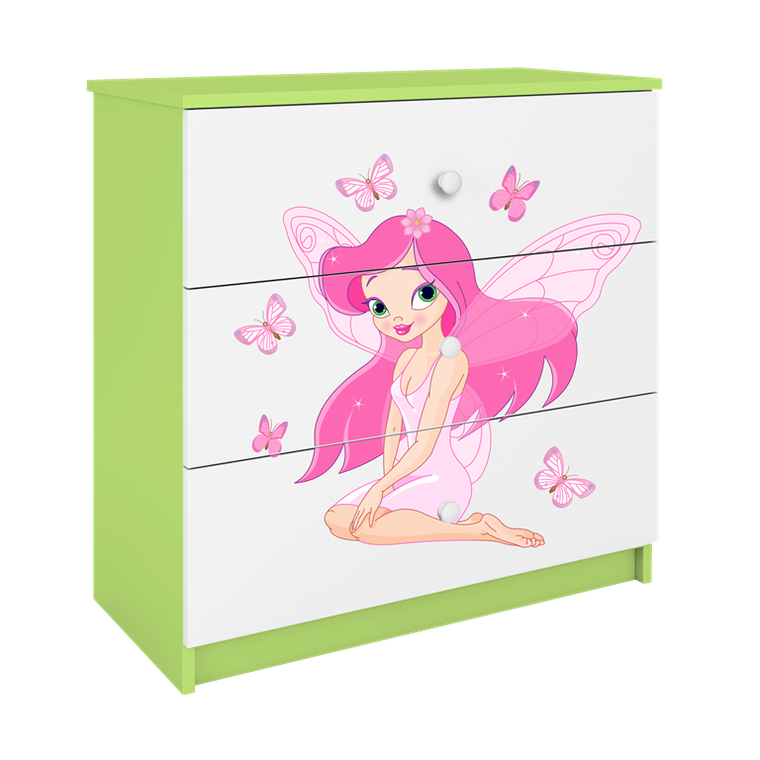 Kocot Kids, Babydreams, komoda, zielona, wróżka z motylkami